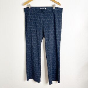 Betabrand Pants Blue Printed Comfort Work Trouser Size XXL